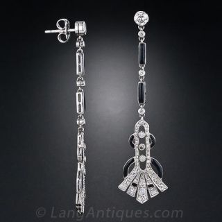 Art Deco Enamel and Diamond Earrings