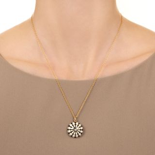 Art Deco Enamel and Diamond Pendant