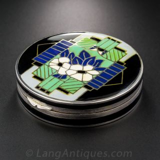 Art Deco Enameled Powder/Pill Box