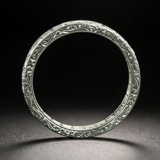 Art Deco Engraved Diamond Eternity Band