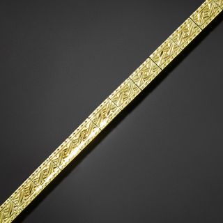 Art Deco Engraved Line Bracelet - 2