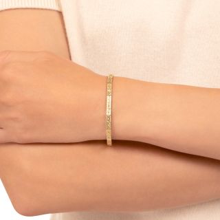 Art Deco Engraved Line Bracelet