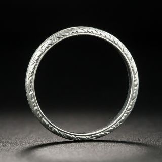 Art Deco Engraved Platinum Wedding Band