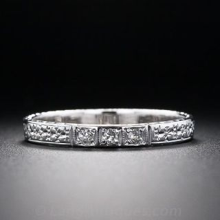 Art Deco Engraved Wedding Band