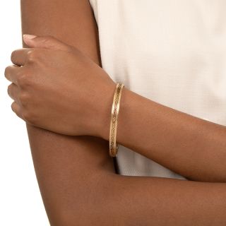 Art Deco Filigree Bangle Bracelet