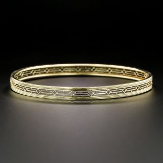 Art Deco Filigree Bangle Bracelet - 2