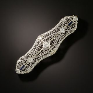 Art Deco Filigree Bar Pin - 2