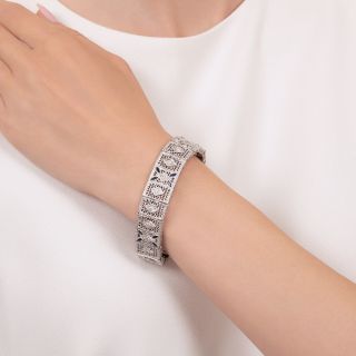 Art Deco Filigree Diamond and Sapphire* Bracelet, by J.J. White Company