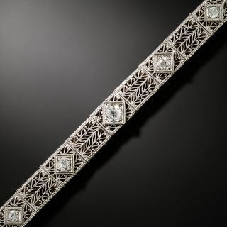 Art Deco Filigree Diamond Bracelet - 3