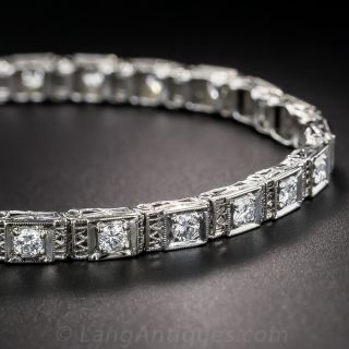 Art Deco Filigree Diamond Bracelet