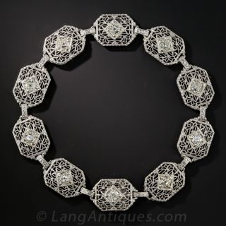 Art Deco Filigree Diamond Bracelet