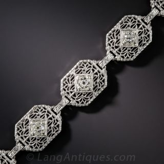 Art Deco Filigree Diamond Bracelet