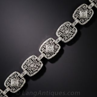 Art Deco Filigree Diamond Bracelet