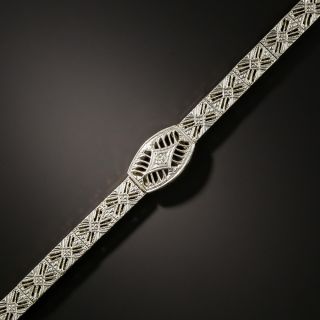 Art Deco Filigree Diamond Bracelet  - 3