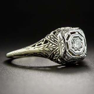 Art Deco Filigree Diamond Engagement Ring