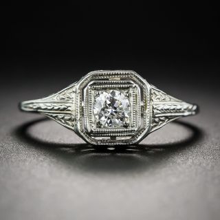 Art Deco Filigree Diamond Engagement Ring