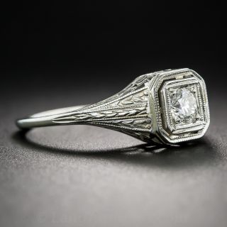 Art Deco Filigree Diamond Engagement Ring
