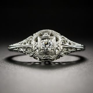 Art Deco Filigree Diamond Engagement Ring