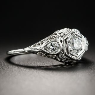 Art Deco Filigree Diamond Engagement Ring