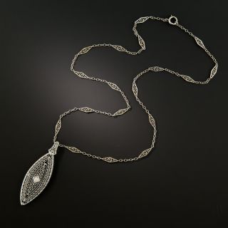 Art Deco Filigree Diamond Necklace