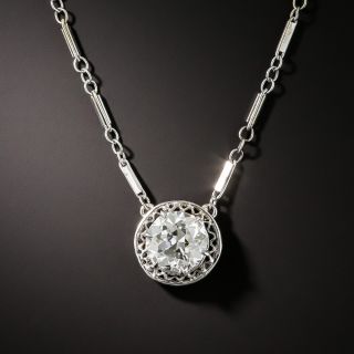 Art Deco Filigree Diamond Pendant - 2