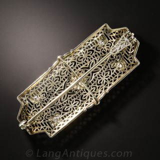 Art Deco Filigree Diamond Pin/Pendant