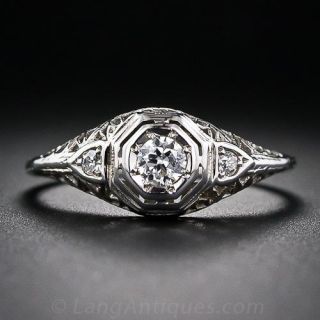 Art Deco Filigree Diamond Ring