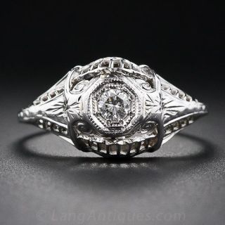 Art Deco Filigree Diamond Ring