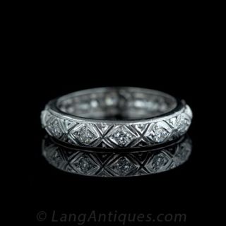 Art Deco Filigree Style Diamond Eternity Band