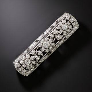 Art Deco Floral Bar Brooch - 2