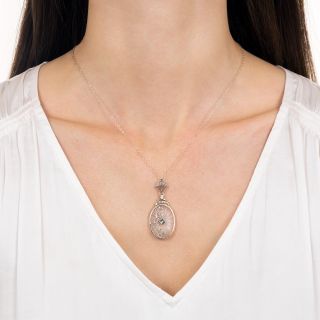Art Deco Floral Rock Crystal Pendant