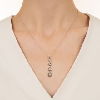 Art Deco Four-Diamond Circle Dangle Drop