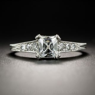 Art Deco French-Cut .59 Carat Diamond Ring - GIA - E VS2 