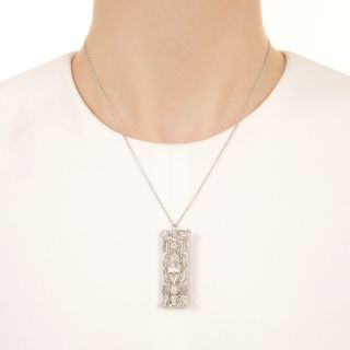 Art Deco French-Cut Diamond Filigree Brooch/Pendant