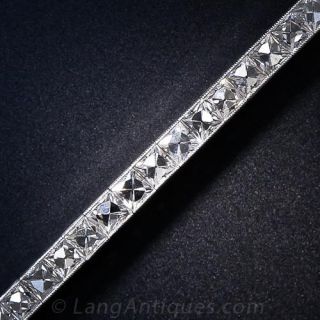 Art Deco French-Cut Diamond Straightline Bracelet
