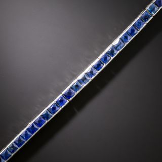 Art Deco French Cut Sapphire Line Bracelet - 2