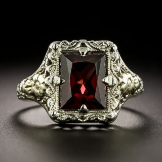 Art Deco Garnet Filigree Ring by White, Wile & Warner - 3