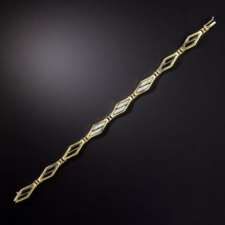 Art Deco Geometric Diamond and Black Enamel Bracelet - 1