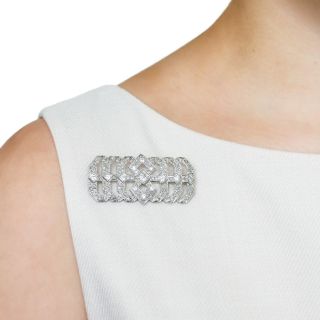 Art Deco Geometric Diamond Brooch