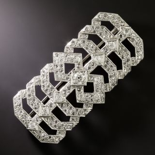 Art Deco Geometric Diamond Brooch - 2