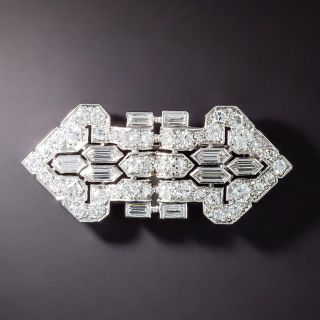 Art Deco Geometric Diamond Brooch - 4
