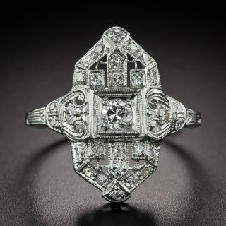 Art Deco Geometric Diamond Dinner Ring - 2