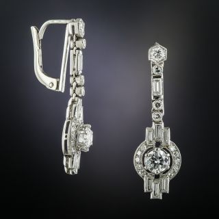 Art Deco Geometric Diamond Drop Earrings