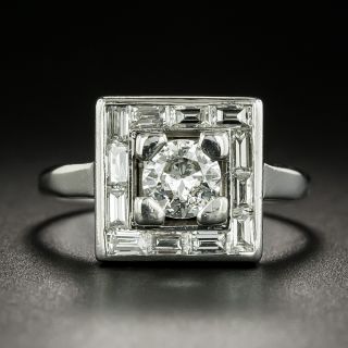  Art Deco Geometric Diamond Ring - 6