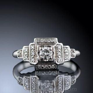 Art Deco Diamond Engagement Ring 