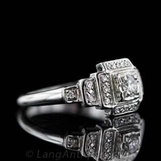 Art Deco Geometric Motif Diamond Ring