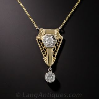 Art Deco Gold and Diamond Drop