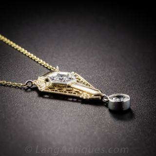 Art Deco Gold and Diamond Drop