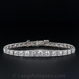 Art Deco Graduated Diamond Line Bracelet
