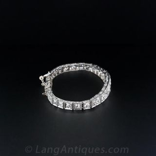 Art Deco Graduated Diamond Line Bracelet